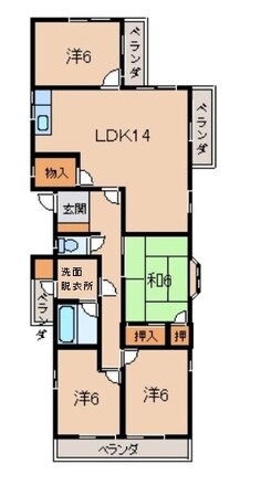 コーポ東６号棟の物件間取画像